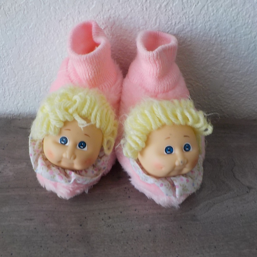 Cabbage Patch Kids Slippers 5/6 Pink Vintage 80's